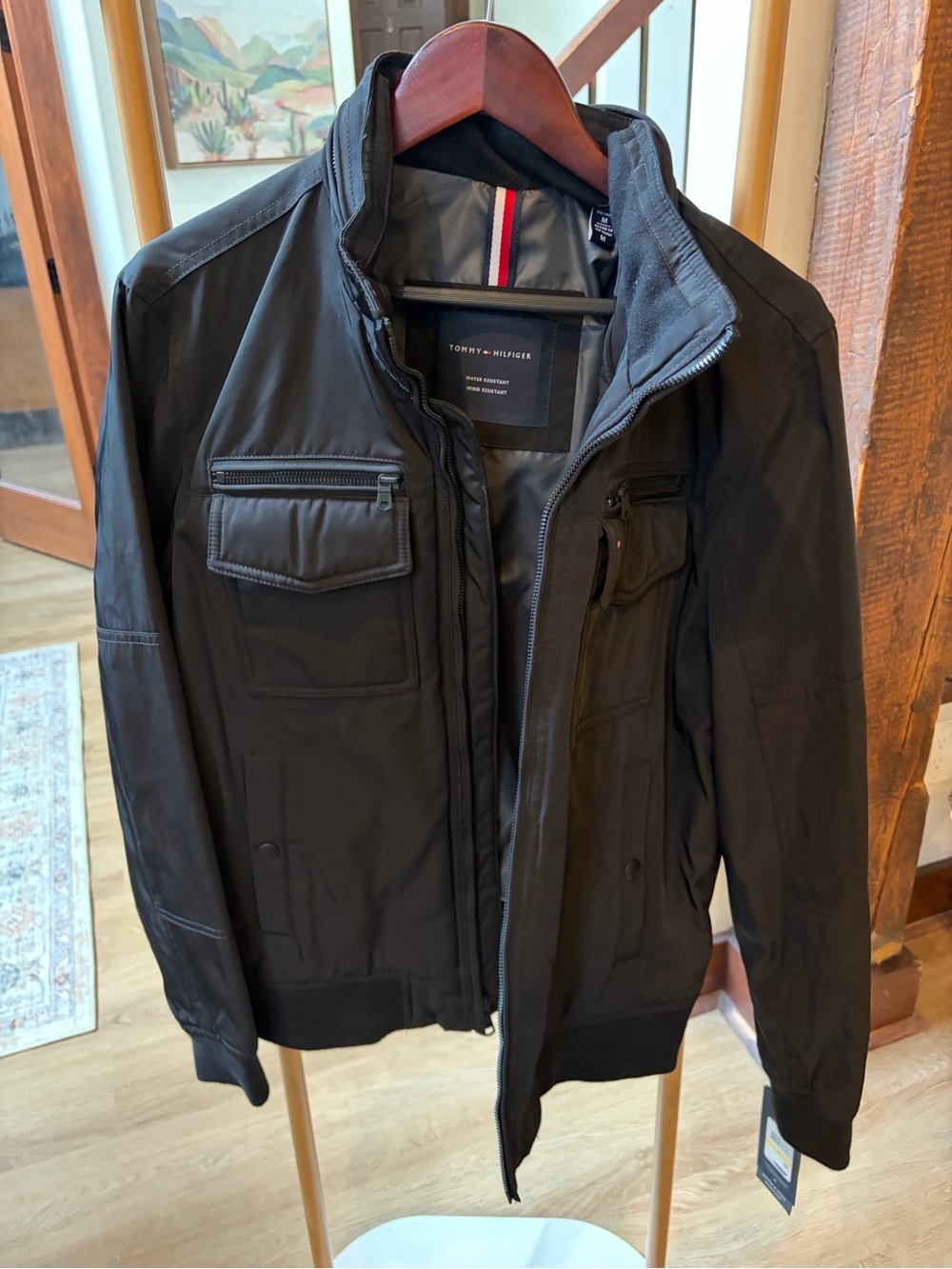 Tommy Hilfiger Black Military-Style Field Jacket